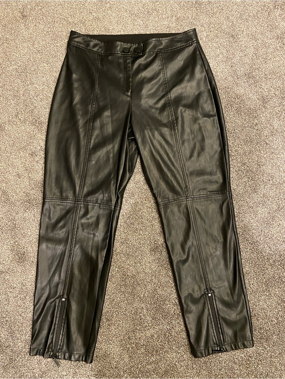 Karl Lagerfeld Paris Black Women’s Leather Goth BDSM Pants Fits Size 12/13